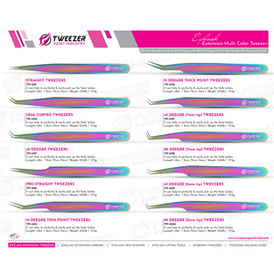 Pince à épiler courbée robuste pour cils avec ciseaux de coupe, outils pour faux cils personnalisables en couleur et style, multicolores - Product Image 6