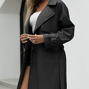 Available in Stock Women Real Leather Trench Coat Lady Genuine Sheepskin Long Coats Windbreaker Female Leather Overcoat - Product Image 6