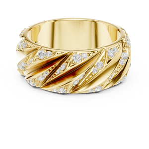 Anillo de Compromiso Vinson Project Art Deco con Banda Ancha de Moissanita Creada en Laboratorio de 2 Quilates, Acero Inoxidable y Oro Rosa de 14K - Product Image 4