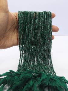 Perles de malachite verte naturelle facettées de forme ronde 2 mm 13 pouces Perles de malachite verte naturelle pour la fabrication de bijoux Prix de gros - Product Image 4