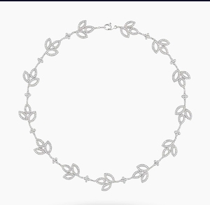 Collier ras-de-cou Royal Trefoil Marquise Bloom Eternity Petal avec diamants CVD HPHT cultivés en laboratoire, en or blanc 10k, 14k, 18k sur mesure - Product Image 4