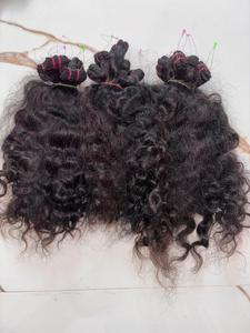 Extensions de cheveux naturels indiens Remy en vrac, ondulés, noir naturel, double trame, cheveux humains à tirage simple - Product Image 6