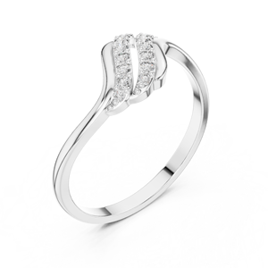Anillo de oro amarillo macizo de 14k para mujer con diamante de corte redondo minimalista en forma de hoja natural, ideal para regalo de compromiso, aniversario o boda. - Product Image 3