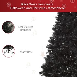 Albero di Natale Artificiale Douglas Fir Non Illuminato da 2,13 m con 1346 Punte, Rami Realistici, Stile Halloween Nero - Product Image 5