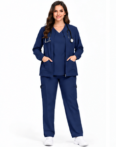 Ensemble de tenue médicale 3 pièces personnalisé, extensible, respirant, de haute qualité, avec détection d'aiguilles, unisexe, pour médecins et hôpitaux - Product Image 6
