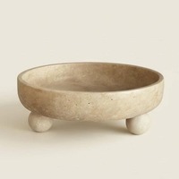 Bol en marbre travertin beige de qualité supérieure pour la décoration intérieure de villas de luxe, appartements, hôtels et restaurants, idéal pour les fêtes, écologique
