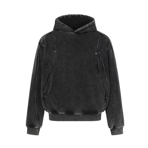 Sudadera con Capucha Extra Grande para Hombre, Color Sólido, Algodón, Informal, para Otoño, Personalizable, Transpirable - Product Image 4
