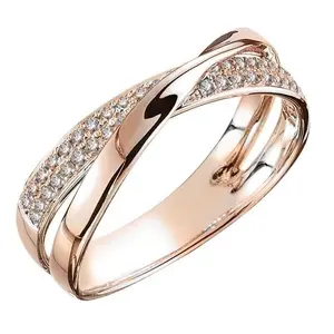 Anillo de Compromiso Infinito Tishya con Diamante Moissanita, Plata de Ley 925, Bañado en Oro Rosa, Banda Trenzada, Engaste de Puntas, Joyería para Mujer - Product Image 2