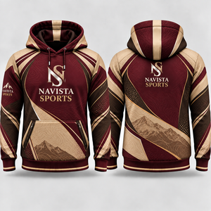 เสื้อสเวตเชิ้ตมีฮู้ดผู้ชาย Navista Sports แบบซิปครึ่งตัว สีดำแดงลายทาง ดีไซน์สปอร์ต ทรงปกติ เหมาะสำหรับใส่ในฤดูใบไม้ร่วง - Product Image 5