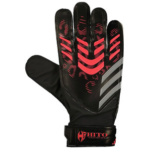 Custom Design Black and Red Latex Emboss Full Finger Soccer Goalkeeper <b>Glove</b> with 4mm German Latex Flat Palm - Product Image 2
