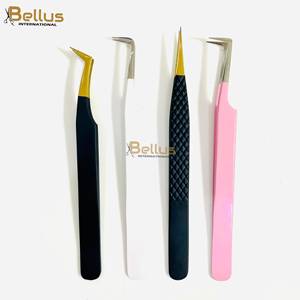 แหนบต่อขนตา Bellus International 45 90 ปลายตรง สแตนเลสสตีล จับถนัดมือ ทนทาน สีทูโทน 4 ชิ้น (ขายส่ง) - Product Image 3