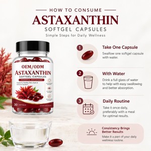 Capsules d'astaxanthine de haute qualité 12 mg, complément naturel d'astaxanthine, antioxydant premium en gélules pour hommes et femmes - Product Image 4