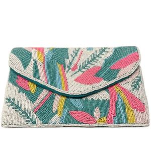 Bolso de Mano con Cuentas de Colores Lisos Hecho a Mano con un Patrón de Cuadros Coloridos, Ideal para Bodas, Fiestas y Eventos Formales para Mujeres - Product Image 1