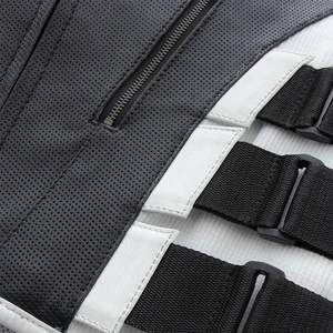 Chaleco de cuero perforado estilo SWAT para motocicleta para hombre - Product Image 2