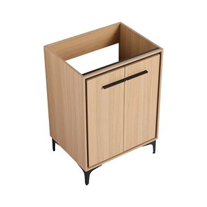 Mobile Bagno Moderno da 24 Pollici Senza Top, 2 Ante con Chiusura Ammortizzata, Lavabo Singolo, Armadietto Contenitore per Bagni Moderni - Product Image 1