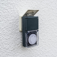 Soket Timer Strip daya 24 jam, Outdoor kualitas tinggi standar Eu Jerman Ip44 abu-abu colokan Pc soket meja 16a