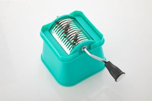 Coupe-légumes manuel en plastique rose et turquoise de qualité supérieure, hachoir à fruits secs avec poignée ergonomique brillante - Product Image 5