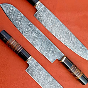 PRESTIGE BLADES Customizable Handmade Damascus Steel Chef <b>Knife</b> Modern Wooden Handle Ambidextrous Design Dishwasher <b>Safe</b> Brushed - Product Image 6