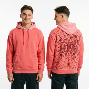 <b>Purple</b> Vintage Wash Zip Up Hoodie Emotional Distress Crying Eye Graphic Back Print Men Custom Streetwear Hoody Manufacturer - Product Image 6