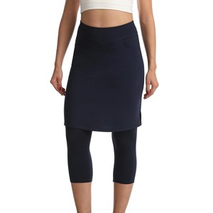 Jupe crayon modeste pour femme, taille haute, couleur unie, avec poches, respirante, tricotée, décontractée, toutes saisons, longueur genou, coupe droite - Product Image 1