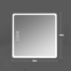 Specchio LED da Bagno 36x36 Pollici con Luci Frontali, Montaggio a Parete, Antiappannamento, Senza Cornice, Spessore 5 mm - Product Image 6