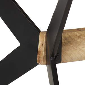 Table à manger en bois de manguier massif naturel avec structure en acier thermolaqué, meubles élégants et durables - Product Image 5