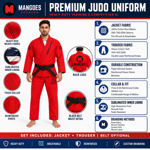 MANGOES FASHION Kimono de Jiu Jitsu Brasileño Transpirable IBJJF, Tejido Ligero Dorado de 440g, Algodón Preencogido, Uniforme Ecológico - Product Image 6