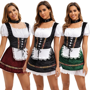 Disfraz de Dirndl para Mujer Adulta, Traje Tradicional Bávaro para Fiesta de Halloween, Vestido de Alta Calidad Personalizado de Poliéster para TV y Cine - Product Image 1