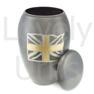 Urna Funeraria de Metal con Diseño de la Bandera del Reino Unido para Cenizas Humanas, Urna Conmemorativa Patriótica Hecha a Mano, Fabricación OEM ODM - Product Image 4