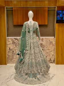 ชุดเดรสเจ้าสาวแบบเต็มตัวสไตล์ซาข่านประดับหินหรูหราผสมผสานกันอย่างสง่างามชุดแต่งกายสำหรับผู้ใหญ่ผ้าตาข่ายแบบอินเดีย - Product Image 2