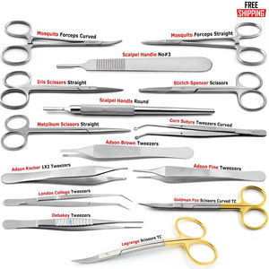 Kit complet de 15 instruments chirurgicaux pour sutures en chirurgie mineure - Tout-en-un par ARISTON, avec porte-aiguille - Product Image 1