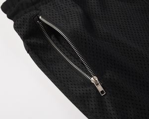 Pantalones cortos de baloncesto de poliéster recortados básicos de verano para hombre, dos bolsillos con dobladillo lateral profundo, diseño de malla Vintage, servicio OEM disponible - Product Image 3