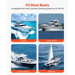 Kit de Sistema de Dirección Hidráulica para Barcos de 150 HP, Bomba de Timón de 6.9 MPa/1000 psi, Cilindro de Bloqueo Bidireccional para Motores de Barcos de 150 HP - Product Image 6