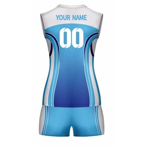 Custom Sublimated Breathable Printed <b>Volleyball</b> Uniform <b>Set</b> Unisex Short Sleeve Scoop Neck Moisture Wicking Fitted Jersey - Product Image 2