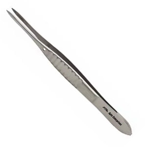Pince conjunctivale ophtalmique Moorfield délicate, manuelle, à section rainurée, avec poignée plate, pointe de 0,5 mm, longueur totale de 11 cm - Product Image 6