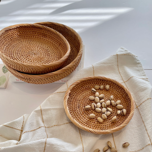 Modern Traditional Hand Woven Rattan <b>Basket</b> For Kitchen Counter <b>Bread</b> And Fruit Storage Durable Natural Rattan <b>Baskets</b> For Daily - Product Image 5