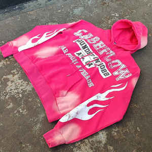 Ensemble de survêtement 2 pièces personnalisé pour femme, comprenant un sweat à capuche court zippé effet usé et un pantalon évasé à effet empilé, modèle vierge, pour fabricants - Product Image 2