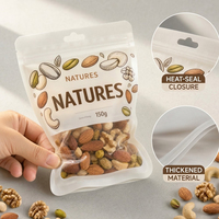 Sacs en plastique refermables personnalisés de qualité alimentaire avec fermeture éclair, pochettes verticales pour l'emballage des noix de cajou