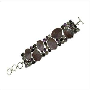 Multistone Silver Pendant 925 Silver <b>Bracelet</b> Natural Multistone <b>Bracelet</b> Handmade <b>Gemstone</b> <b>Bracelet</b> - Product Image 1