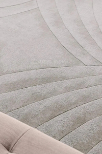 พรมทอมือสไตล์โมเดิร์น สีเทา ทำจากขนสัตว์ – พรมลายแกะสลักนามธรรมทันสมัย - Product Image 3
