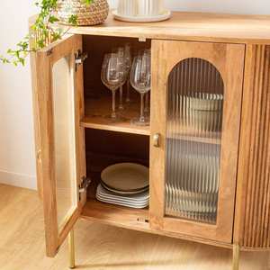 Vitrina redonda de madera de mango Vandana Optima Sierra - Product Image 3