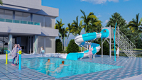 Toboggan aquatique en spirale pour piscine, équipement commercial pour piscine, fabricants de toboggans pour piscine enterrée, équipement de jeux aquatiques, piscine de villa