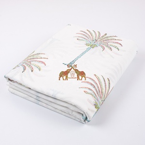 Nouvelle collection de luxe d'impression personnalisée de palmier de coton Offres Spéciales pour la matière de robe d'été tissu doux en coton - Product Image 3