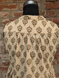 Vestido de Verano 100% Algodón para Mujer, Vestido Maxi con Estampado a Bloques Hecho a Mano, Diseño Sólido, Sostenible, para Otoño/Verano - Product Image 4