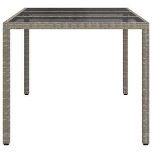 Tavolo da pranzo da giardino in polyrattan da 59,1 x 35,4 x 29,5 pollici, colore grigio - Product Image 4