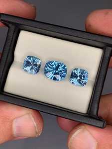 Pierre précieuse Topaze bleue non traitée, taille coussin, pierres brutes pour la fabrication de bijoux, vente en gros - Product Image 4