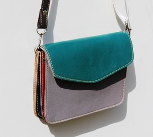 High-End Popular Retro Multi Color Custom Logo 100% Genuine Leather Shoulder Sling Crossbody Bags Women's Fashion Messenger Bags - Product Image 1