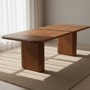 Mesa de Comedor Rectangular de Lujo Minimalista, Diseño de Madera Maciza con un Atractivo Elegante - Product Image 1
