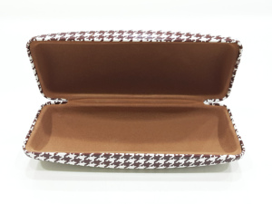 Estuche Rígido para Gafas de Sol de Cuero PU con Patrón Clásico de Pata de Gallo de Alta Calidad - Product Image 4