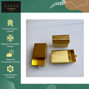 Indian Supplier Selling Handmade Modern Design Eco-Friendly Water Resistant Gold Finish Brass Safety <b>Matchbox</b> Cover for Sale - Product Image 4